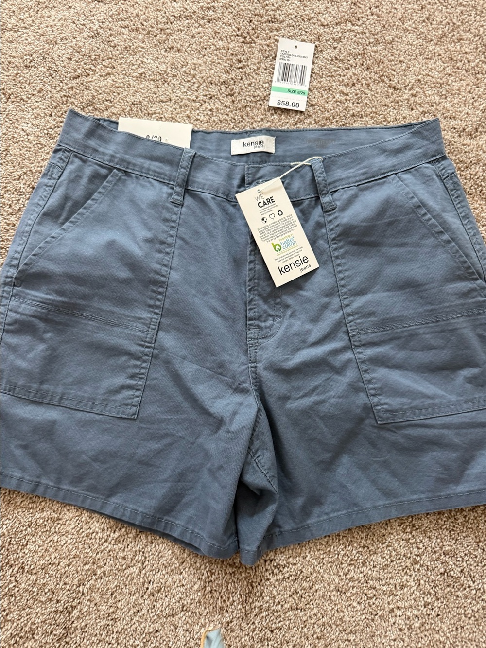Kensie The Boyfriend Shorts Blue Size 8/29 NWT
